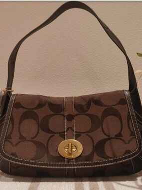 Coach Ergo Y2K Chocolate 24c Signature Flap Shoulder Bag